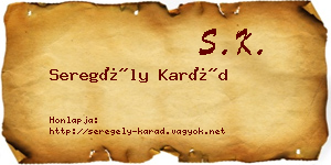 Seregély Karád névjegykártya